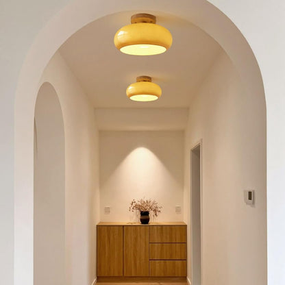 Led Flush Mount Ceiling Light Met Glas Metaal Ontwerp