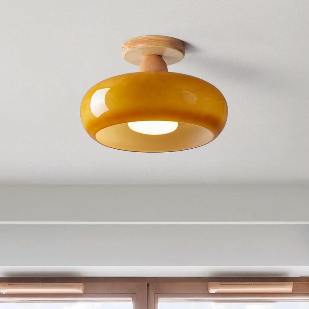 Led Flush Mount Ceiling Light Met Glas Metaal Ontwerp