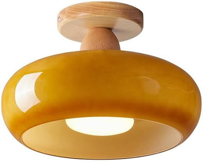 Led Flush Mount Ceiling Light Met Glas Metaal Ontwerp Oranje