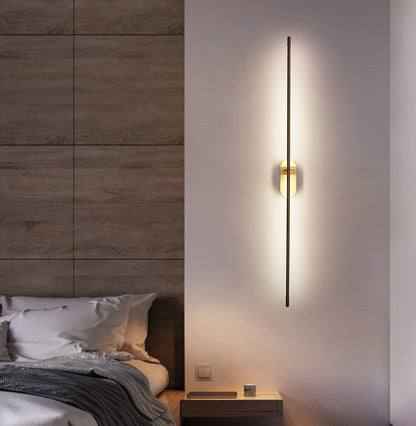 Lineaire Strip Wandverlichting Metaal Zwart Messing 10 cm LED 2.0 Zwart