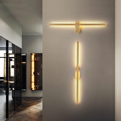 Lineaire Strip Wandverlichting Metaal Zwart Messing 10 cm LED