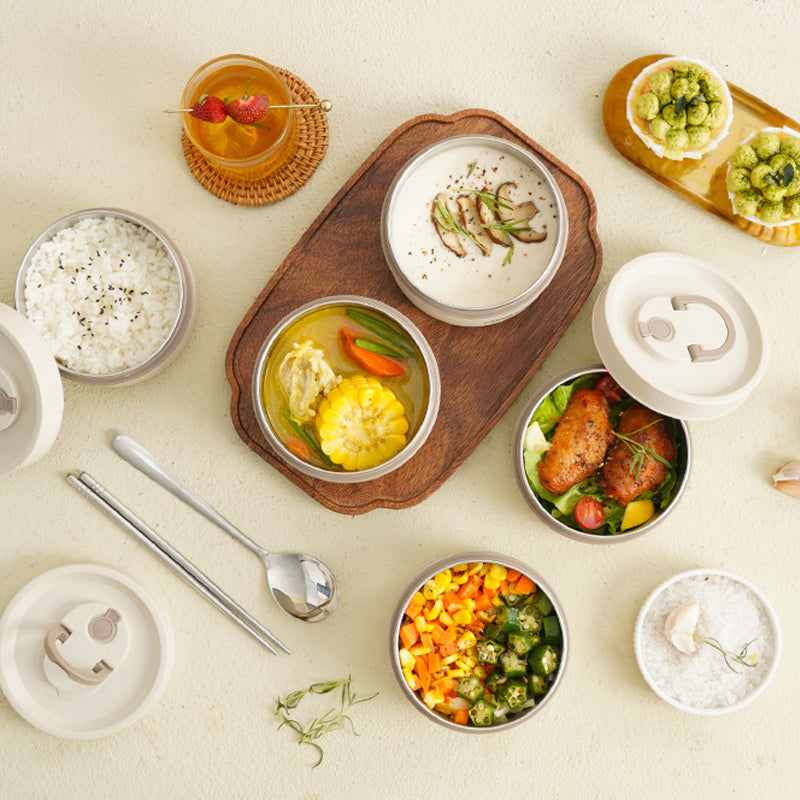 Meerlaagse Geïsoleerde Lunchbox Met Draagtas En Lekvrij