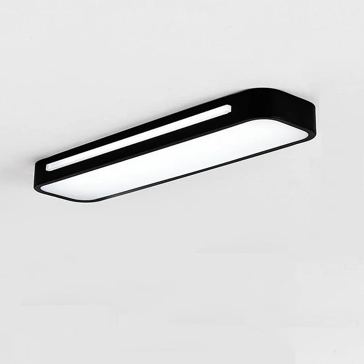 Minimalistische Lineaire LED Plafondlamp Ijzer Met Acryl Zwart D58*H4CM Wit Licht