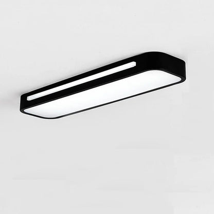 Minimalistische Lineaire LED Plafondlamp Ijzer Met Acryl Zwart D58*H4CM Wit Licht
