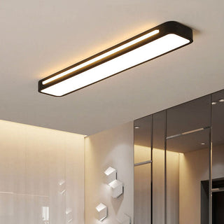 Minimalistische Lineaire LED Plafondlamp Ijzer Met Acryl Zwart D78*H4CM Warm Licht