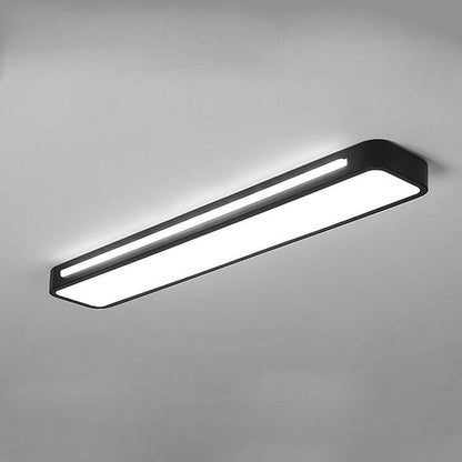 Minimalistische Lineaire LED Plafondlamp Ijzer Met Acryl Zwart D78*H4CM Wit Licht