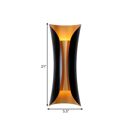 Moderne Curl Wandlamp 13 21 30 Inch Hoogte 2 Lichten Zwart