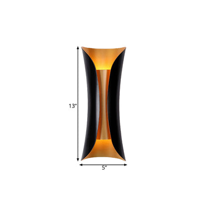 Moderne Curl Wandlamp 13 21 30 Inch Hoogte 2 Lichten Zwart