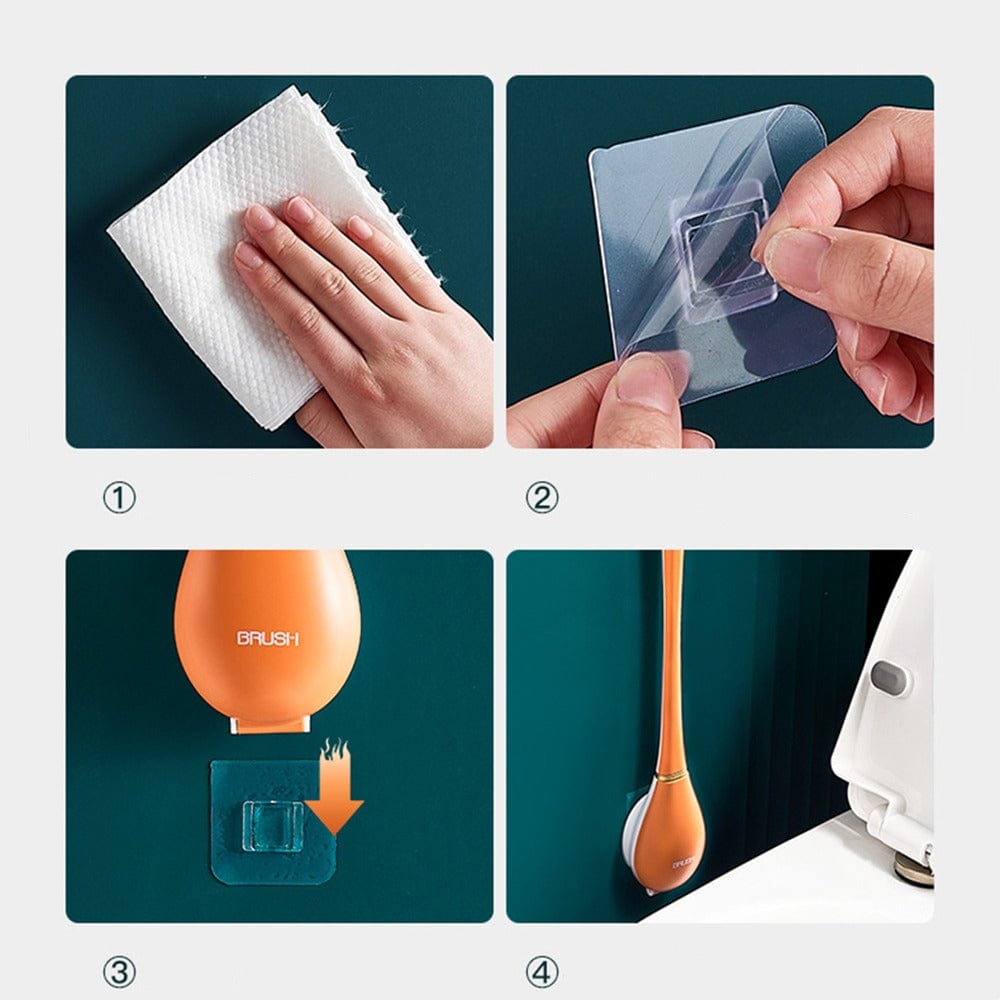 Moderne Flexibele Silikon Toilettenborstel Met Platte Kop