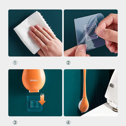 Moderne Flexibele Silikon Toilettenborstel Met Platte Kop