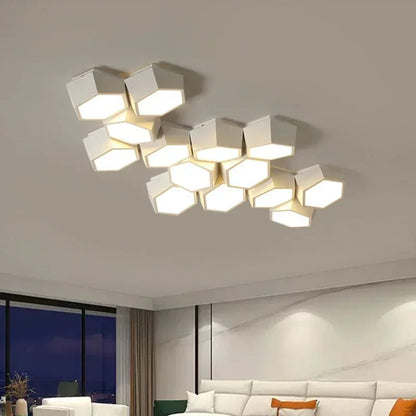 Moderne Geometrische Plafondlamp Voor Elegante Ruimtes Wit