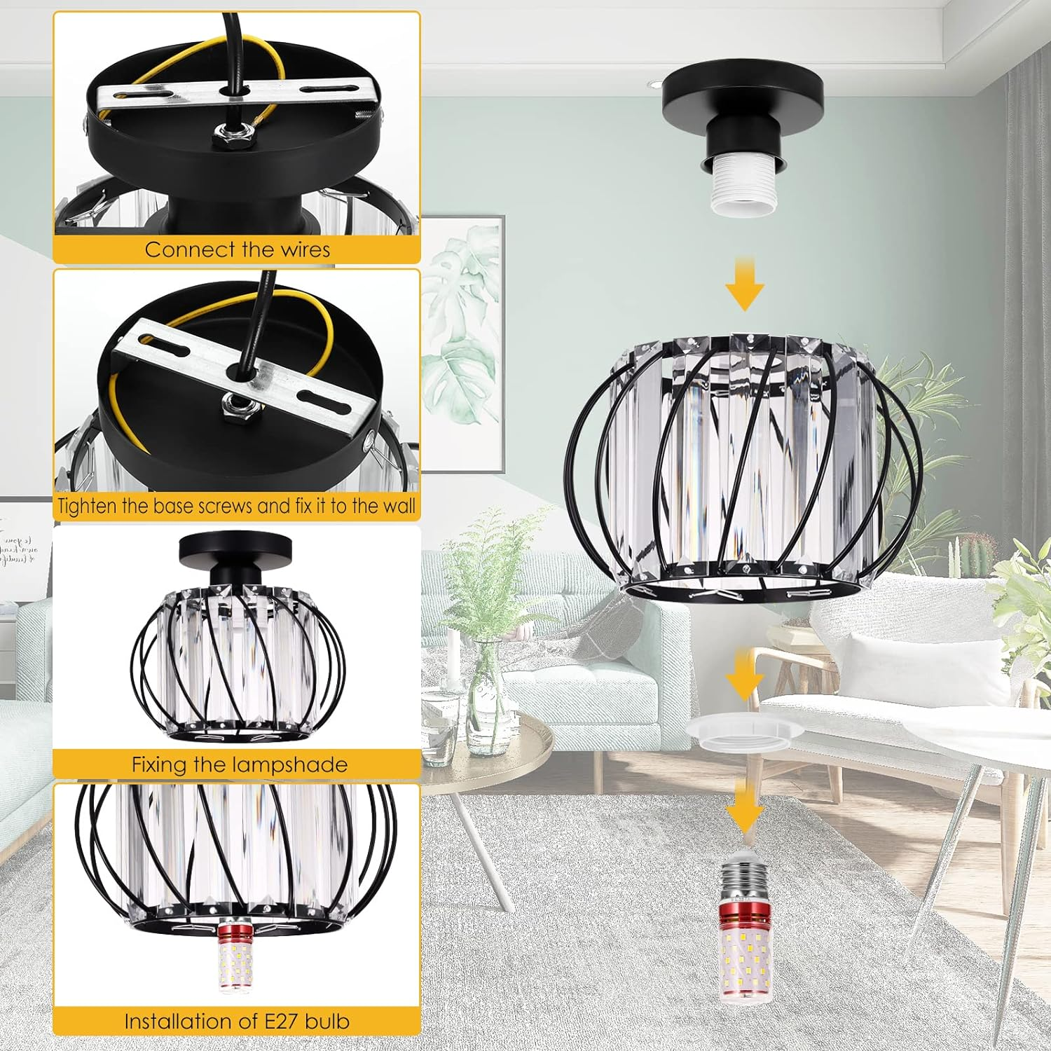 Moderne Glazen Plafond Corridorlampen Set Van 2 Delicaat
