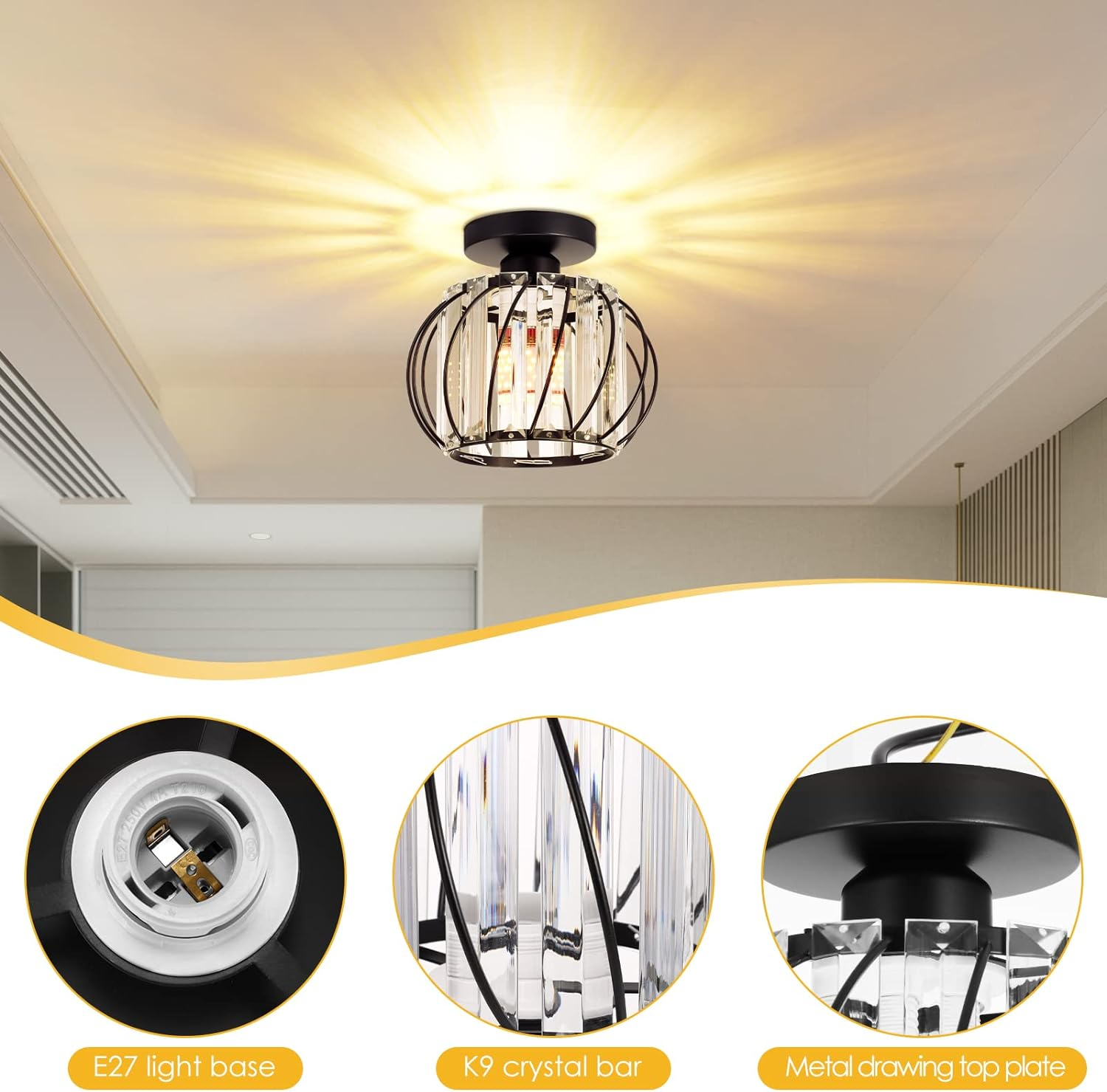 Moderne Glazen Plafond Corridorlampen Set Van 2 Delicaat
