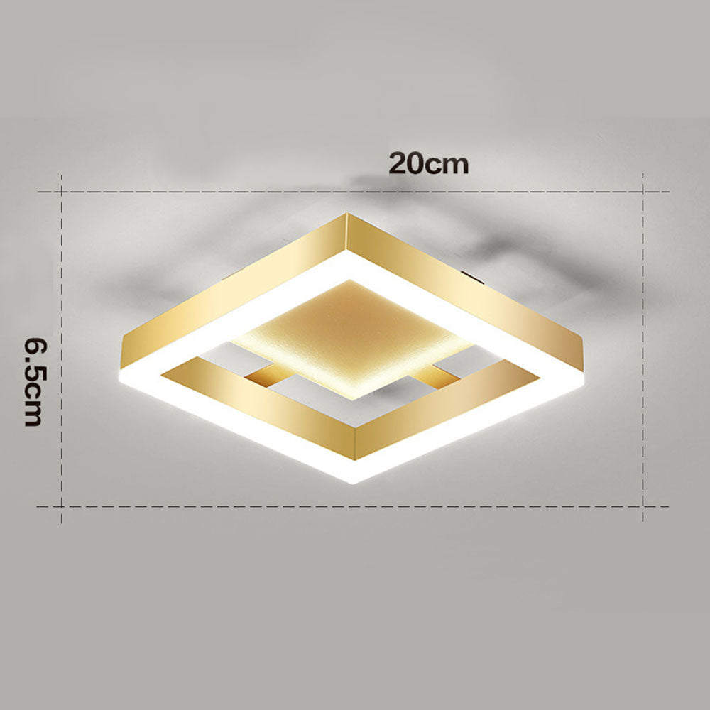 Moderne Gouden LED Plafondlamp Voor Hal En Woonkamer Vierkant D24 x 7 cm
