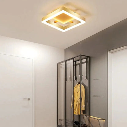 Moderne Gouden LED Plafondlamp Voor Hal En Woonkamer