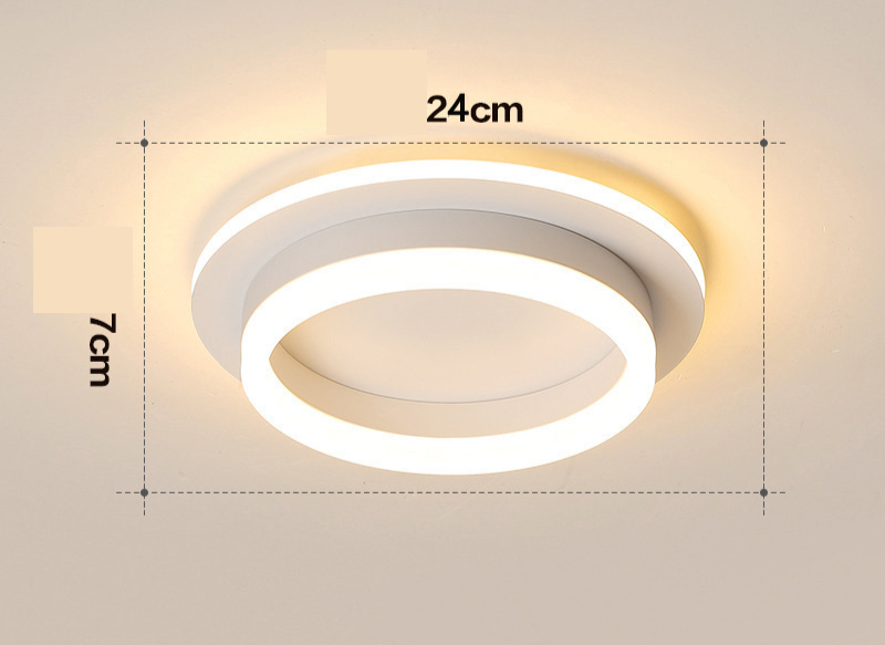 Moderne Gouden LED Plafondlamp Voor Hal En Woonkamer Rond - Wit D24 x 7 cm