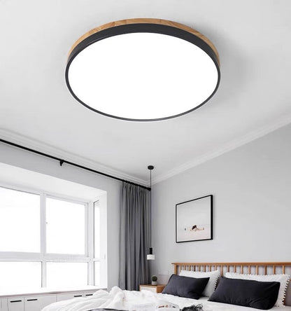 Moderne Houten LED Inbouw Plafondlamp Energiezuinige Warmwit Zwart