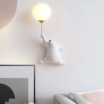 Moderne LED Wandlamp Kinderkamer Zachte Verlichting Witte Beer