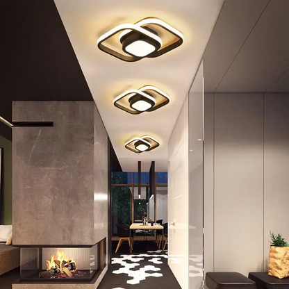 Moderne Minimalistische Halo Duo Plafondlamp Saaie Ruimte