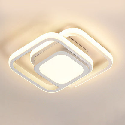 Moderne Minimalistische Halo Duo Plafondlamp Saaie Ruimte Wit Stijl B