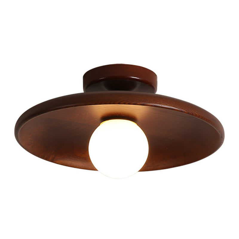 Moderne Minimalistische Semi Flush Plafondlamp Hout Slanke Hout