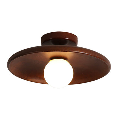 Moderne Minimalistische Semi Flush Plafondlamp Hout Slanke Hout