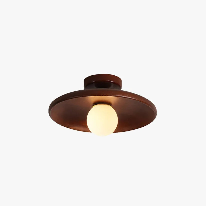 Moderne Minimalistische Semi Flush Plafondlamp Hout Slanke