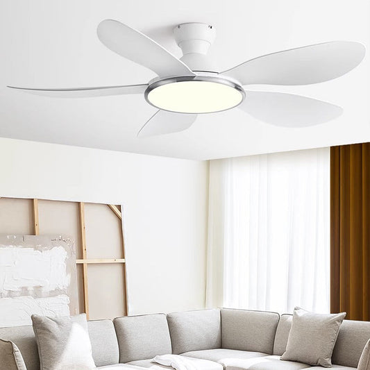 Moderne Plafondventilator Met Energiezuinige LED Verlichting Puur wit