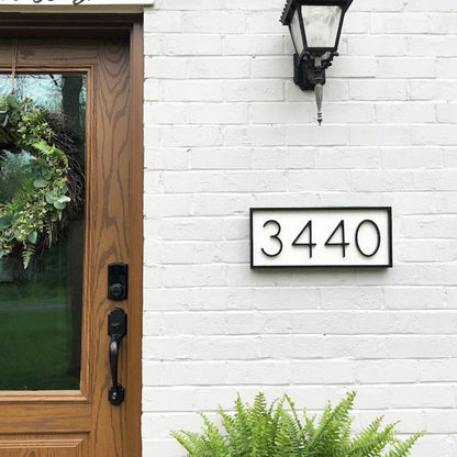 Moderne Zwarte Metalen Huisnummers Zwevend Elegant Stijl