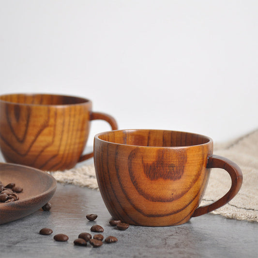 Natuurlijke Houten Theekop Met Handvat Set Van 2 Stuks Default