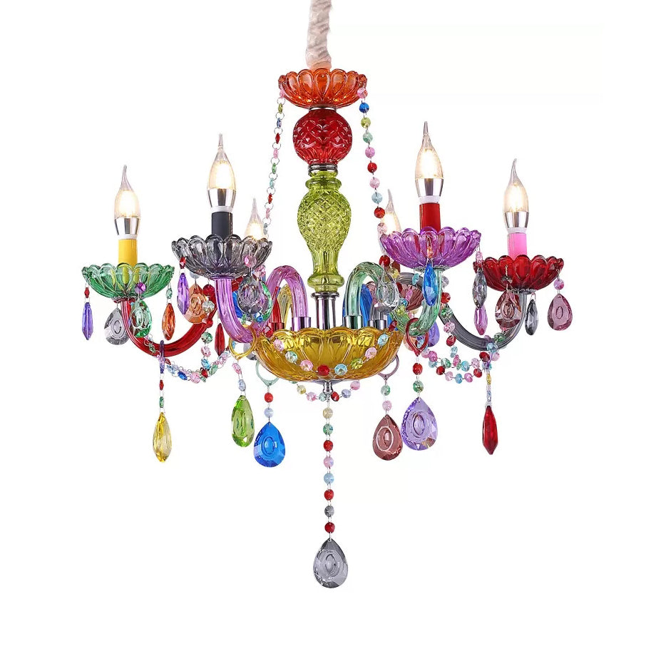 Nepkaars Hanglamp Glazen Multi-Kleurige Kroonluchter Kristal