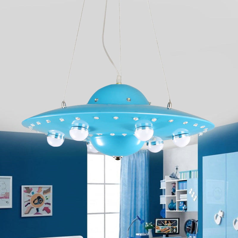 Noordse Vliegende Schotel Hanglamp Metaal Grijs Roze Blauw