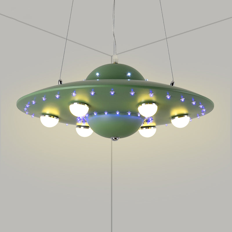 Noordse Vliegende Schotel Hanglamp Metaal Grijs Roze Blauw