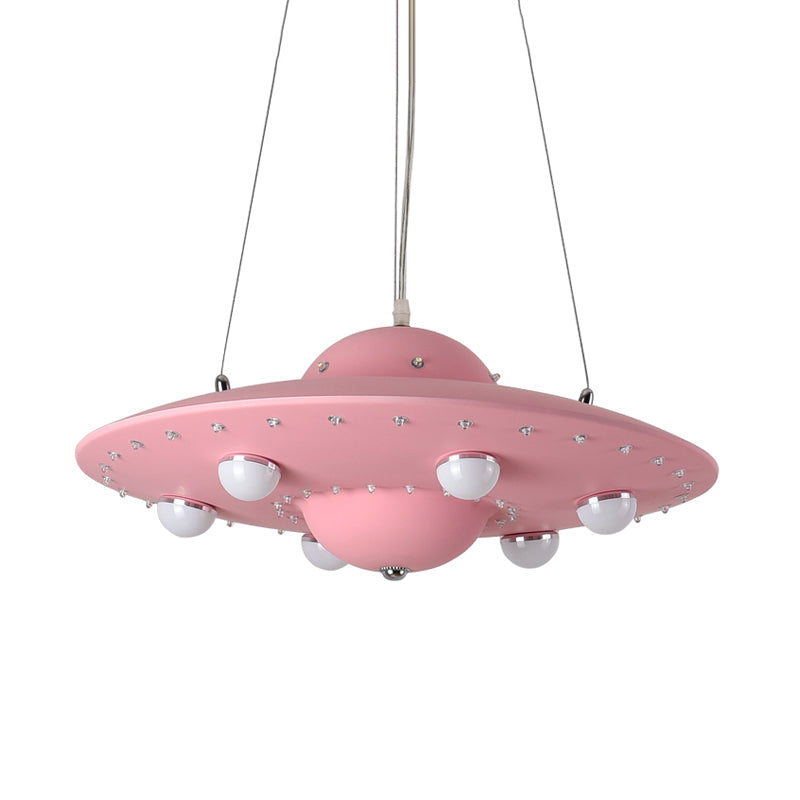 Noordse Vliegende Schotel Hanglamp Metaal Grijs Roze Blauw