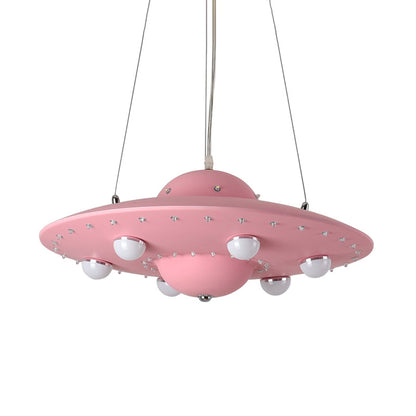 Noordse Vliegende Schotel Hanglamp Metaal Grijs Roze Blauw