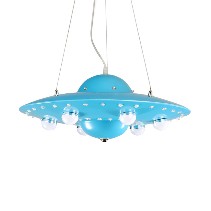Noordse Vliegende Schotel Hanglamp Metaal Grijs Roze Blauw