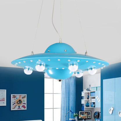 Noordse Vliegende Schotel Hanglamp Metaal Grijs Roze Blauw Blauw