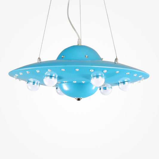 Noordse Vliegende Schotel Hanglamp Metaal Grijs Roze Blauw