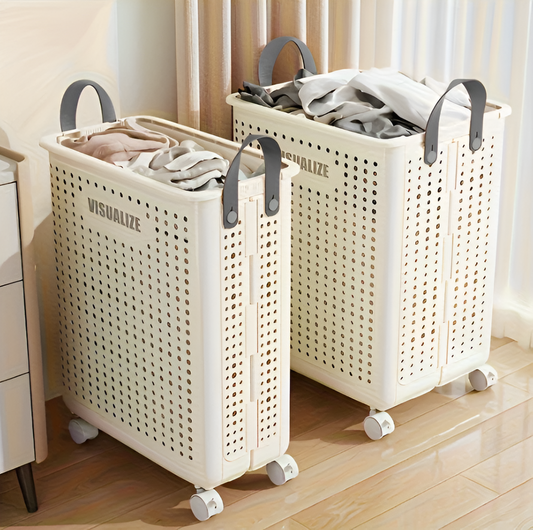 Opvouwbare Wasmand Met Wielen Voor Ruime Inhoud En Gemak