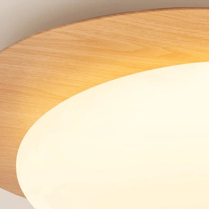 Plafondlamp Met Houtnerfafwerking Voor Warme Verlichting