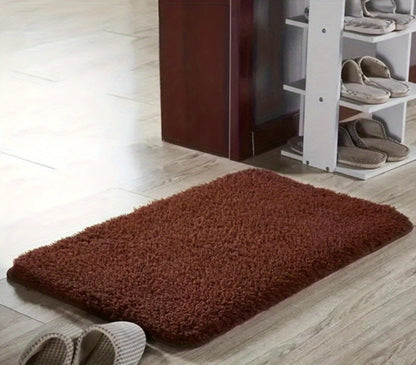 Pluche Badmat Anti Slip Luxe Comfort Wasbaar 50x80 Cm Koffie