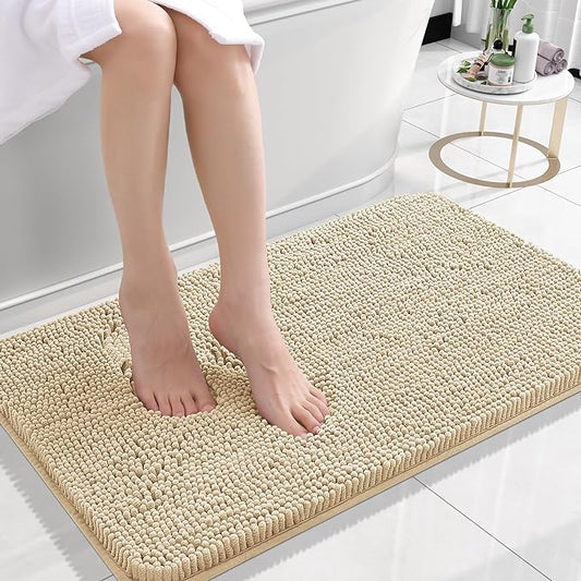 Pluche Luxe Badmat Voor Comfort En Elegantie In Badkamer Koffiekleur