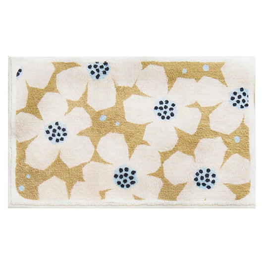 Retro Bloemenbadmat In Zes Levendige Kleuren Voor Badkamer Bruin