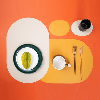 Retro Kleurrijke Imitatieleren Placemats En Onderzetters