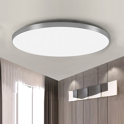 Ronde Modern LED Plafondlamp Inbouwarmatuur Energiezuinig Zilver D30*H2cm(36W) Wit licht