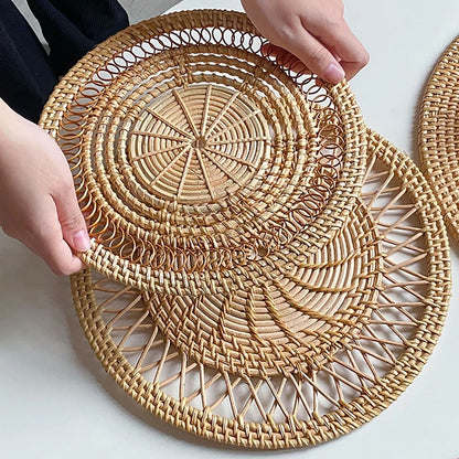 Rotan Boho Placemat Met Macramé Franjes Voor Eettafel