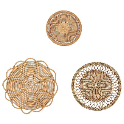 Rotan Boho Placemat Met Macramé Franjes Voor Eettafel 3 Set