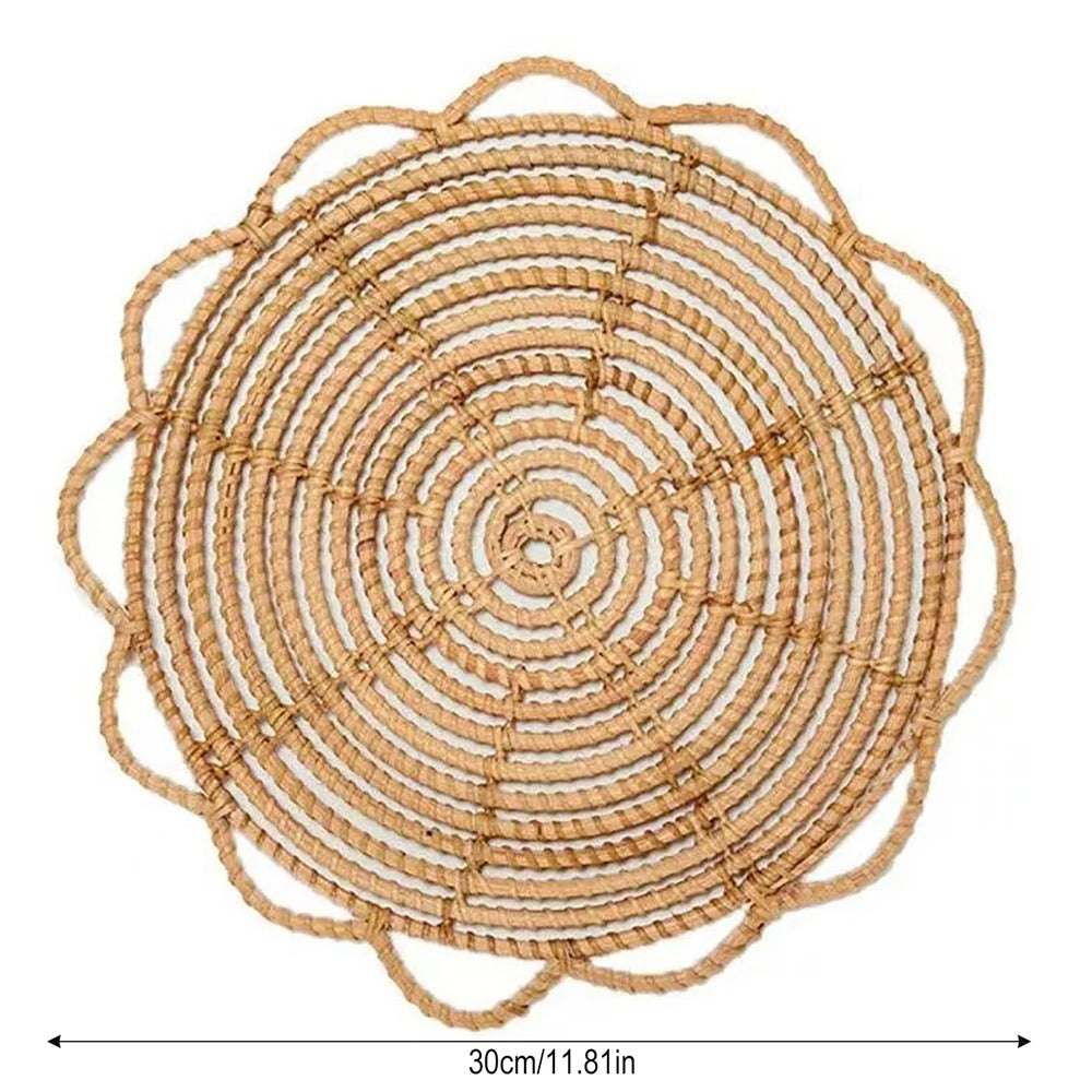 Rotan Boho Placemat Met Macramé Franjes Voor Eettafel Dia30 cm