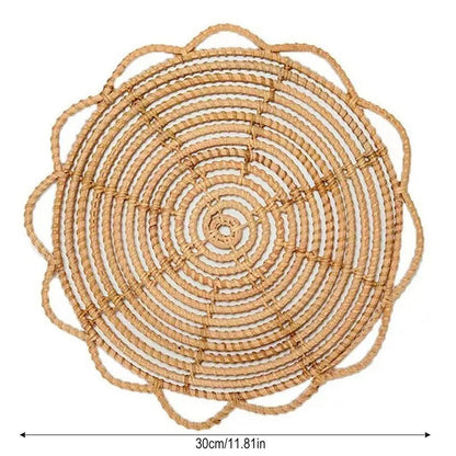 Rotan Boho Placemat Met Macramé Franjes Voor Eettafel Dia30 cm