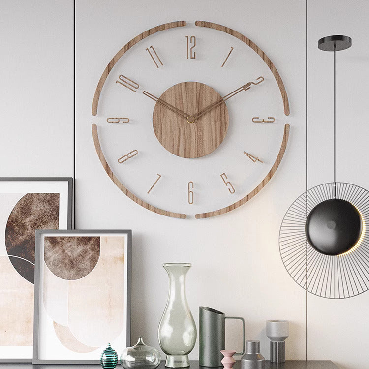 Scandinavische Houten Wandklok Minimalistisch Design